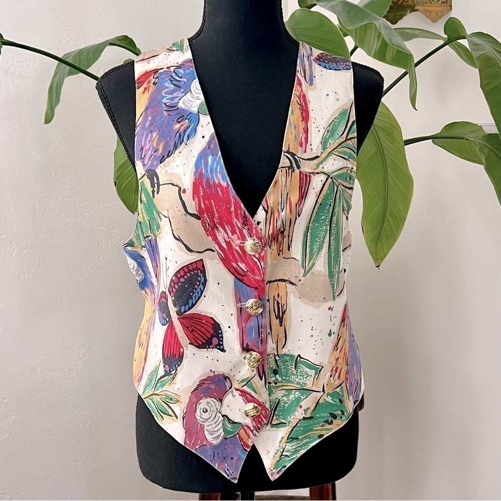 Vintage Nadia Tropical Print Vest
